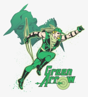 Dc Comics Green Arrow In Action Men's Regular Fit T-shirt - Green Arrow Logo Trucker Hat, Adult Unisex, White And