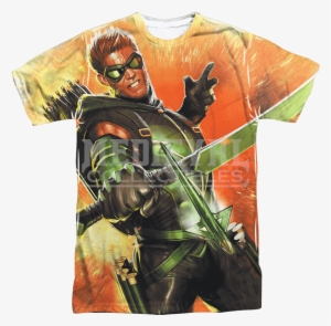 Archer In Action Green Arrow T-shirt - Green Arrow