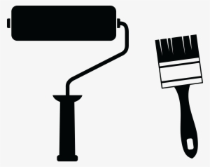 Free Clipart Of A Paint Roller And Brush - Paint Roller Brush Png