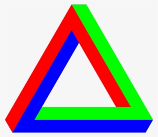 Penrose Triangle Rgb Color Model Green Optical Illusion - Color A Impossible Triangle