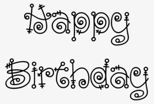 Wondrous Design Ideas Happy Birthday Outline With Mermaid - Black And White Happy Birthday Clip Art