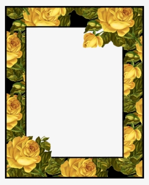 Png Photo, Printable Frames, Frame Background, Flower - Molduras De Rosas Amarelas