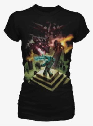 Womens Minecraft Ender Dragon T-shirt - Minecraft Enderdragon T-shirt (l)