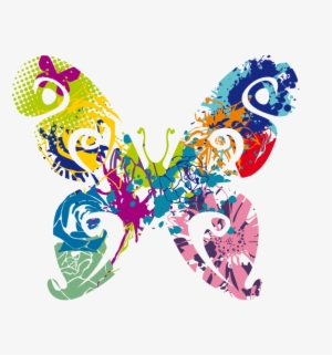 Butterfly Border Abstract Svg Clipart Butterfly Clip - Colorful Butterfly Shower Curtain