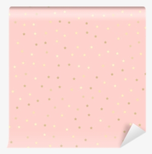 Golden Glitter Stars, Seamless Pattern, Pink Background - Construction Paper