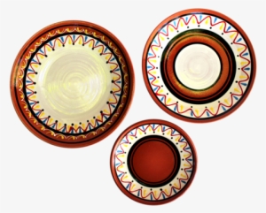 Terracotta White Tapa Plates Set Of - Painting