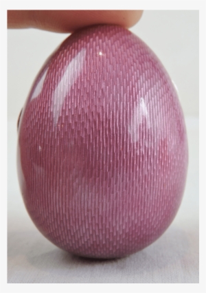 935 Sterling Silver Pink Enamel Guilloché Egg Shape - Silver
