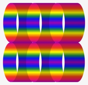 Abstract Gradient 3d Cylinders 684346 - Roygbiv