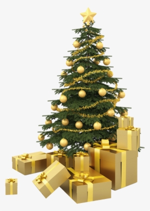 Chirstmas Tree With Presents Png Image