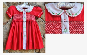 Christmas Classic Red Hand-smocked Embroidered Dress - Disney Mickey And Minnie Mouse Christmas Dress
