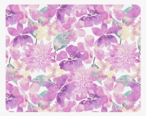 Pastel Watercolor Flower Pattern Rectangle Mousepad - Purple Watercolor Heart Png