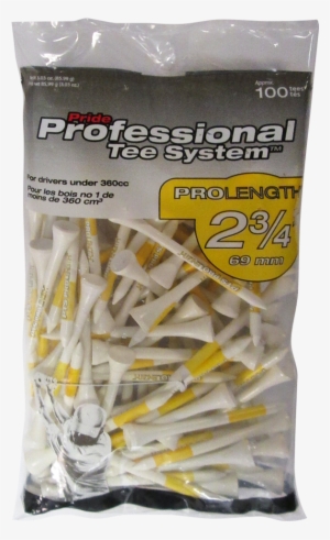 Pts Prolength White Golf Tees, 100 Count - Pride Professional Tee System Prolength Tee, 2-3/4