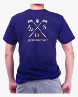 Golf Tee Shirt In Royal Blue By Anchored Style - Signature Mishimoto Logo