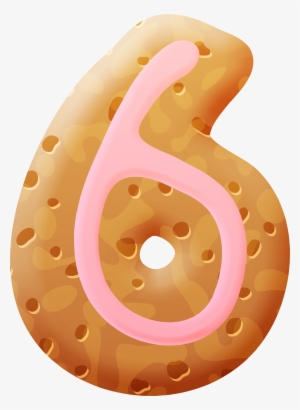 Biscuit Number Six Png Clipart Image - Number Six Png