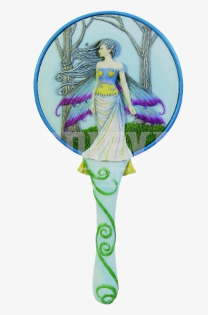10 Inch Cold Cast Resin Eternity Fairy Hand Held Mirror,