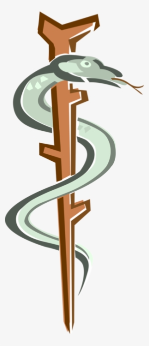 Vector Illustration Of Rod Of Asclepius Symbol For - Rod Of Asclepius