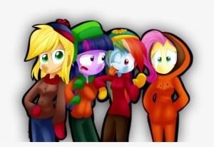Fj-c, Crossover, Equestria Girls, Eric Cartman, Fluttershy, - South Park Kenny In Girl