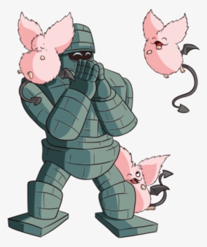 Stone Golem And Pink Sanguini From Dragon Quest - Dragon Quest