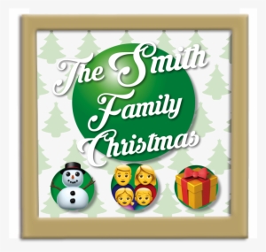 Christmas Tree Family Personalised Emoji Art Framed - Christmas Tree