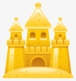 Sand Clipart Yellow Sand - Cartoon Sandcastle With A Transparent Background