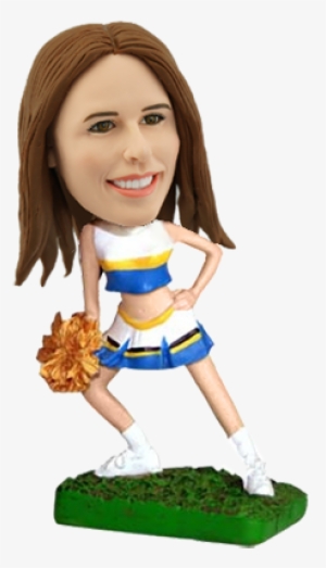 Cheerleader In Short Shirt With Pom Pom Bobble Doll