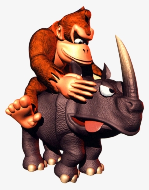 Donkey Kong Country, Super Nintendo, Super Powers, - Donkey Kong Riding Rhino