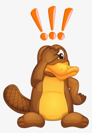 Platypus Exclamation - Duck Billed Platypus Cartoon