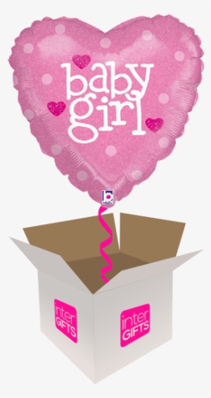 Baby Girl Pink Hearts - Pink Baby Girl 18" Mylar Heart Shape Balloon