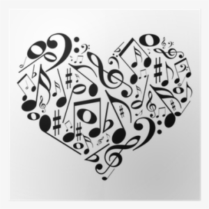 Coração Com Notas Musicais - Dibujos Con Signos Musicales