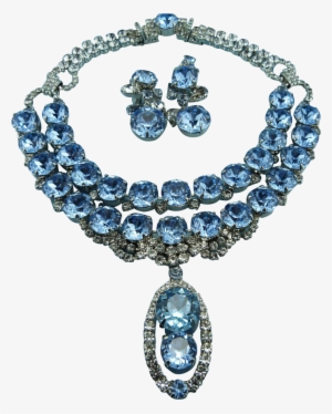 Designer Signed Robert Sorrell Blue Ice Crystal Splendor - Necklace