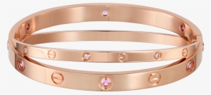 Love Bracelet, 6 Pink Sapphires, 6 Diamondspink Gold, - Cartier Love Bracelet Pink