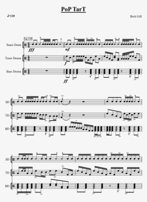 Pop Tart Sheet Music Composed By Brett Gill 1 Of 2 - Drumline Cadences