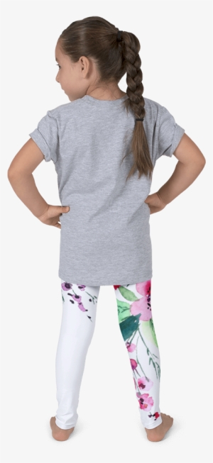 Watercolor Flowers Kid's Leggings - Cow Print Leggings Girls