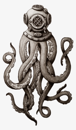 Report Abuse - Octopus With Diving Helmet