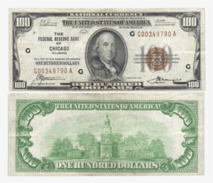 1929 $100 Chicago Federal Reserve Bank Note Fr - 100 Bill Front And Back