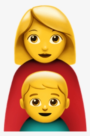 Single Mother Apple Emoji - Mom And Son Emoji