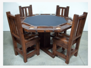 Viking Log Furniture Barnwood Poker Table - Solid Wood Poker Table