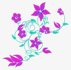 Abstract Floral Frame Png - Purple Flower Border Clipart