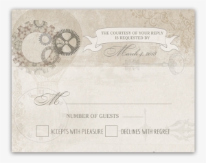 Steampunk Wedding Vintage Industrial Chic Rsvp Card - Wedding