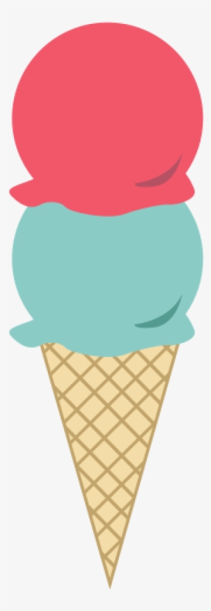 Ice Cream Clipart - 2 Schaufeln Der Eiscreme-mitteilungskarten Karte