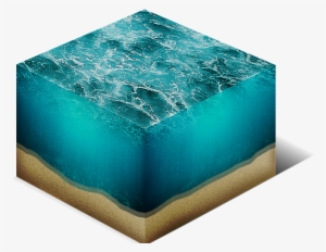 Sea Water Cube Cross Section Isometric Png Stock Image - Water Cube Texture