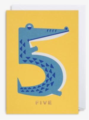 Number Five Crocodile Greeting Card - Lagom Number Five Crocodile Greeting Card