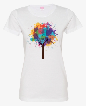 Watercolor Tree Ladies T Shirt - Tree