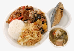 erlinda's 3-item combination plate - filipino food in a plate