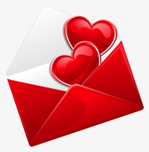 Transparent Red Love Letter With Hearts Png Picture - Love Letter Clip Art