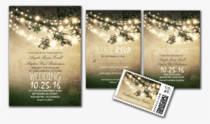 Rustic Tree Branches & String Lights Wedding Personalized - Rustikale Landschnur Beleuchtet Blaue Papierserviette