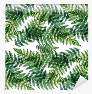 Tropical Watercolor Abstract Pattern With Fern Leaves - Watercolor Painting