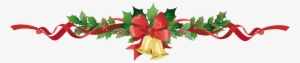 Poinsettia Garland Clipart Christmas Garland Bells - Christmas Page Borders Png