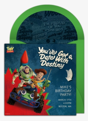 Toy Story Woody & Buzz Online Invitation - Birthday Boy Disney Toy Story Birthday Card