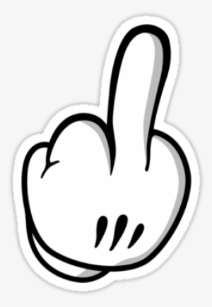 Hand Stickers Pinterest Draw - Mickey Mouse Middle Finger Png